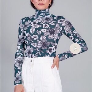 CHRISTIAN WIJNANTS Floral TAJ TURTLENECK - BOTTLE GREEN BOUQUET